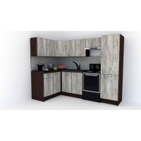 Bucatarie de Colt GENA NEW 2 ST. 140-250, Fara Corp de Cuptor, Wenge / Decor K084